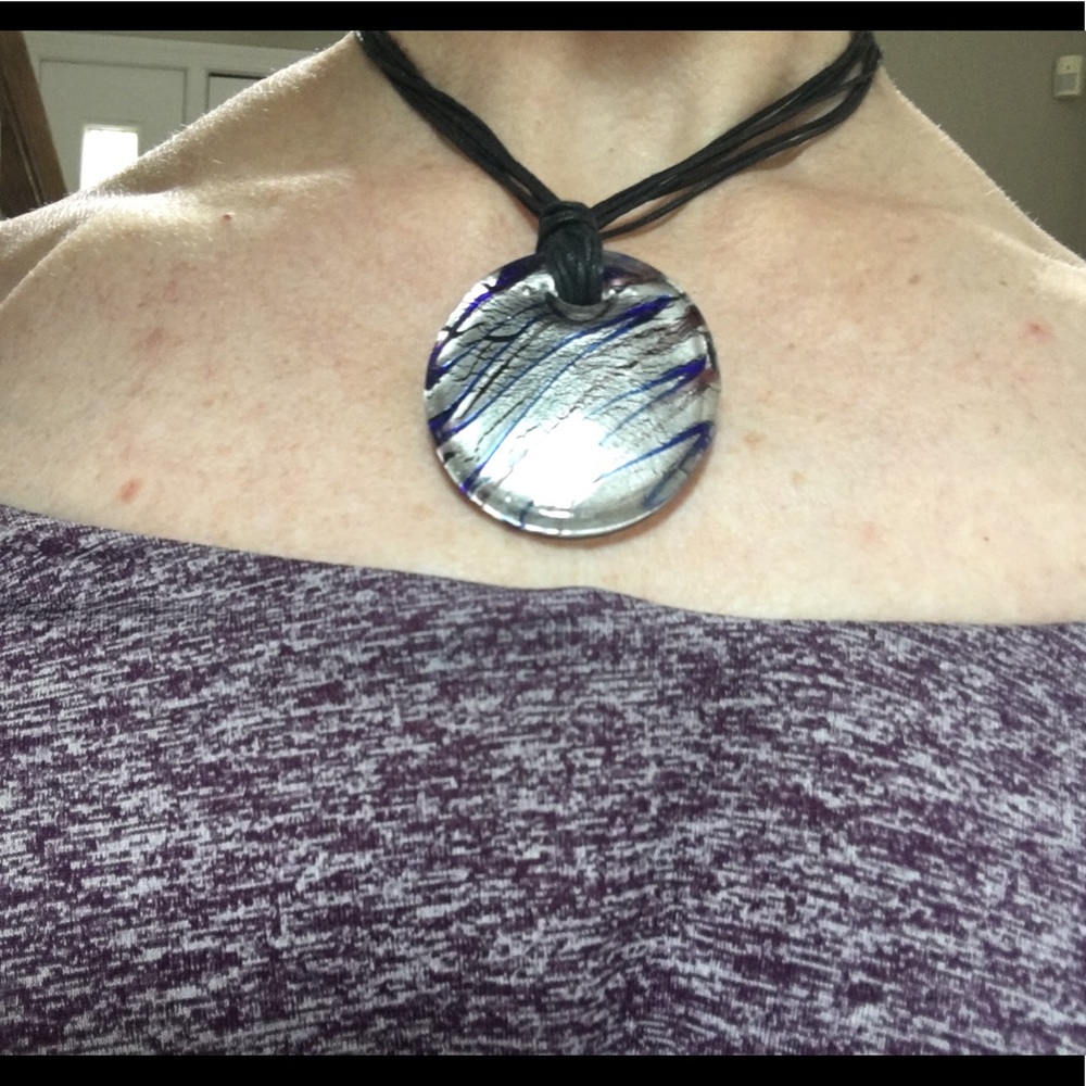 Dichloric glass pendant on cords